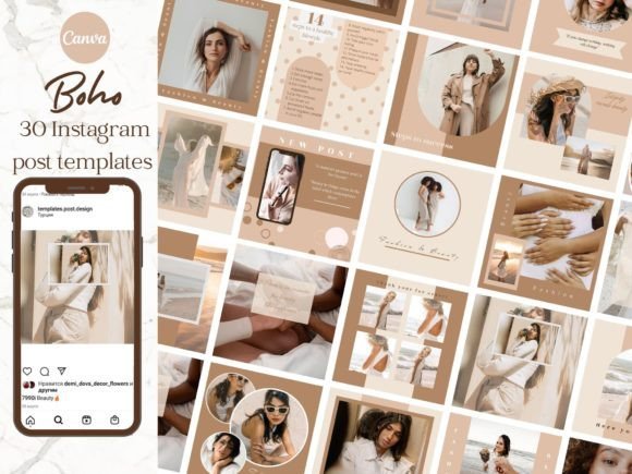 Branding Instagram Post Templates Design for Canva