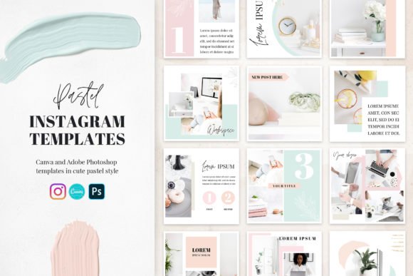 Pastel Instagram Post Templates for Canva
