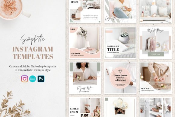 Simplistic Instagram Post Templates for Canva