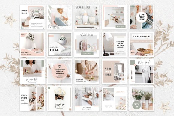 Simplistic Instagram Post Templates for Canva