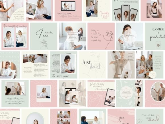 Our curated collection of Instagram Templates for Coaches makes it easy to create professional, cohesive, and visually stunning posts without spending hours on design.