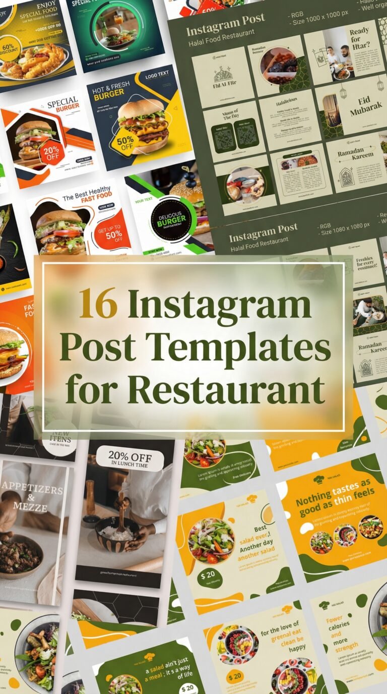 16 Essential Modern Instagram Post Templates for Restaurant Branding