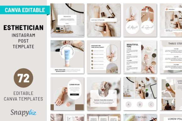 Esthetician Instagram Post Template for Canva