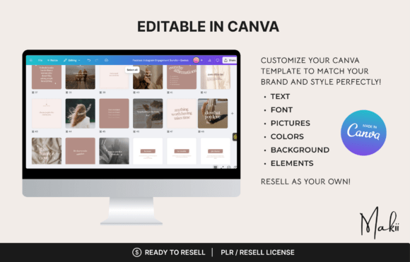 Faceless Instagram Post Bundle for Canva