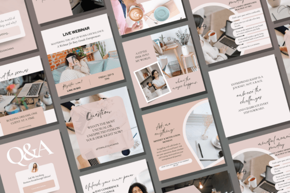Female Boss Coaching Instagram Post Template for Canva