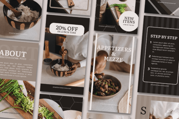 Mediterranean Restaurant Instagram Post Templates
