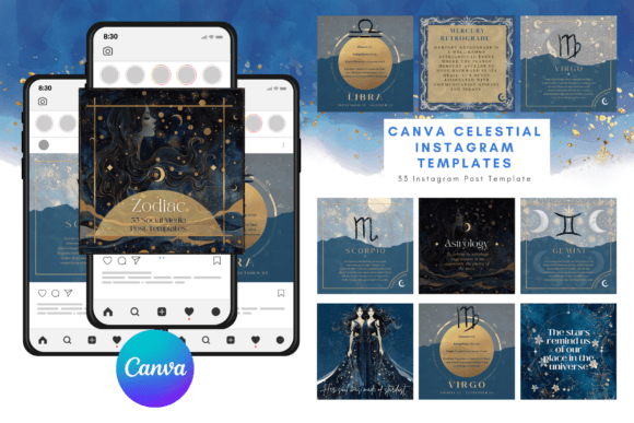 Celestial Instagram Post Templates for Canva