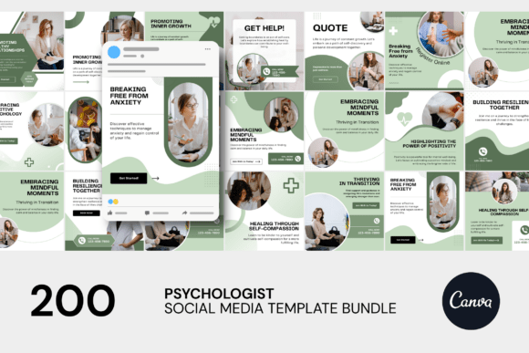 Psychology Coach Instagram Templates Bundle