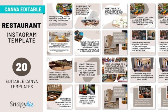 Restaurant Instagram Canva Story Templates