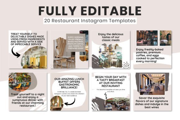 Restaurant Instagram Canva Story Templates