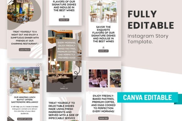 Restaurant Instagram Canva Post Templates