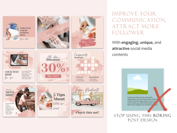 Rose Gold Instagram Post Canva Templates