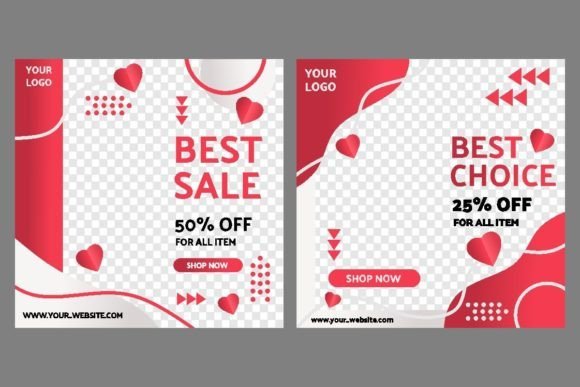 Set Instagram Post Templates Happy Valentine's