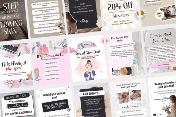 Skincare Instagram Carousel Canva Post Templates