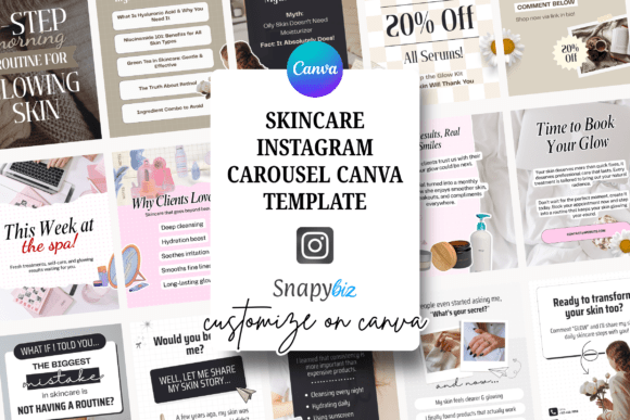 Skincare Instagram Carousel Canva Post Templates