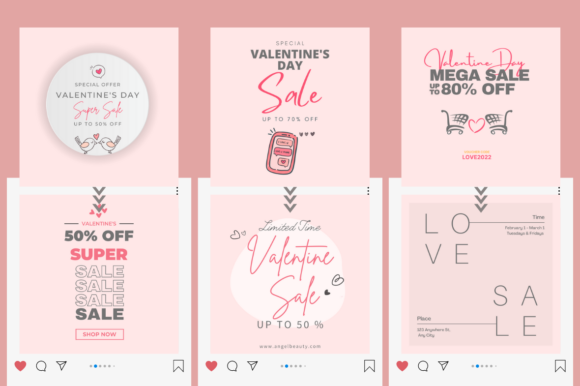 Valentine Love Promotion Instagram Post Canva Templates