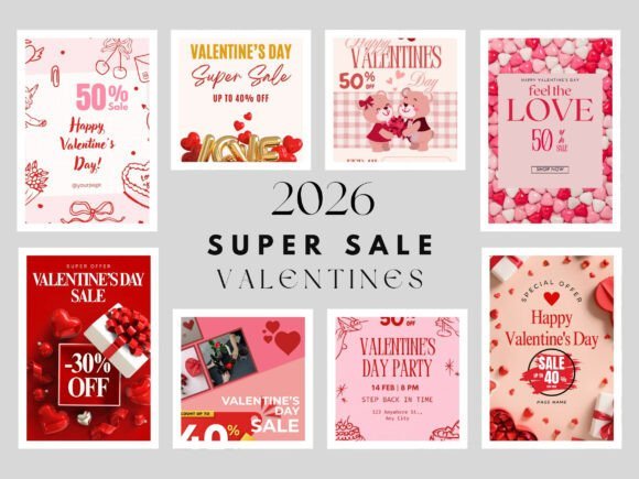 Valentine Day's Ads Sale Instagram Post Templates