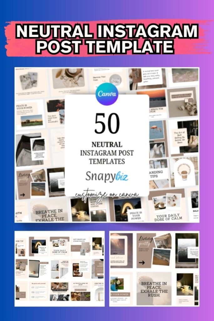 Neutral Instagram Post Template for Canva