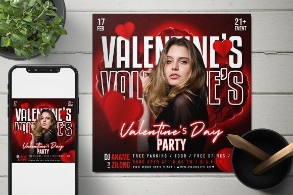 Valentine Night Party Flyer Template