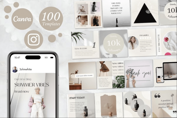 100 Beige Instagram Templates