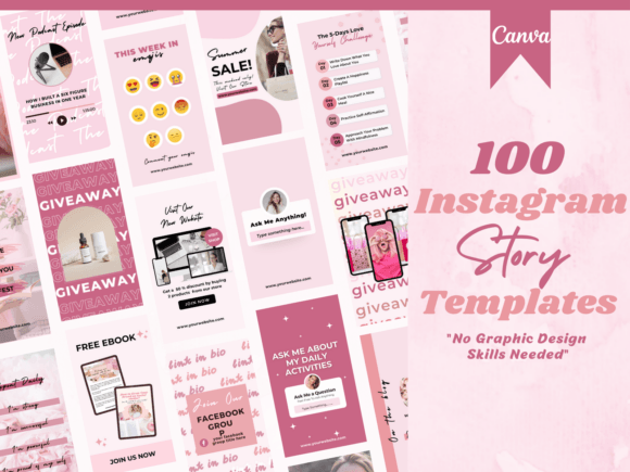 100 Pink Instagram Story Templates