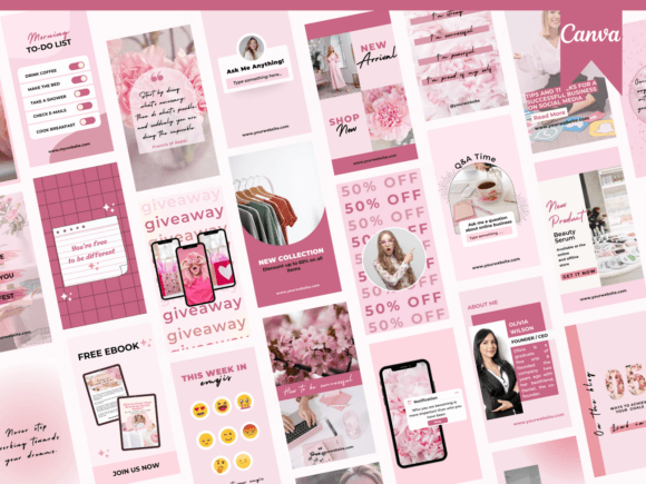 100 Pink Instagram Story Templates