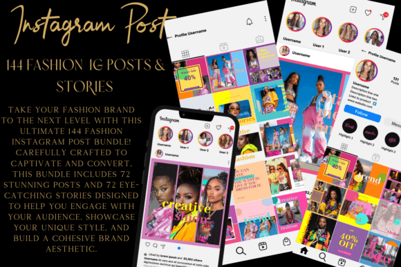144 Fashion Instagram Post Bundle