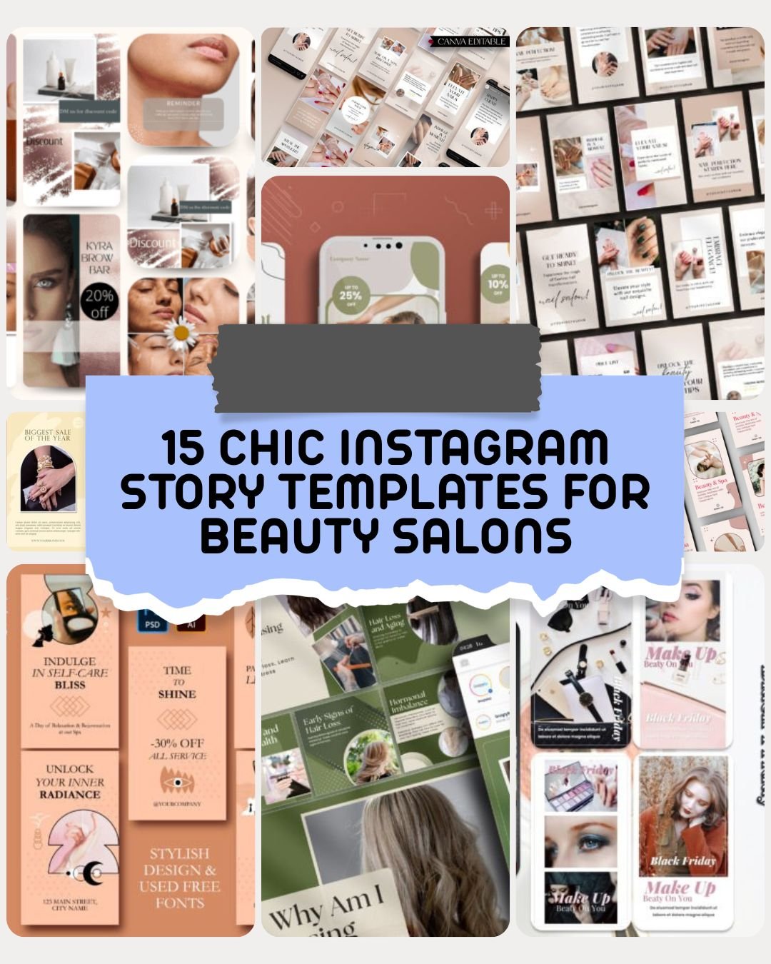 15 Chic Instagram Story Templates For Beauty Salons That Attract Clients