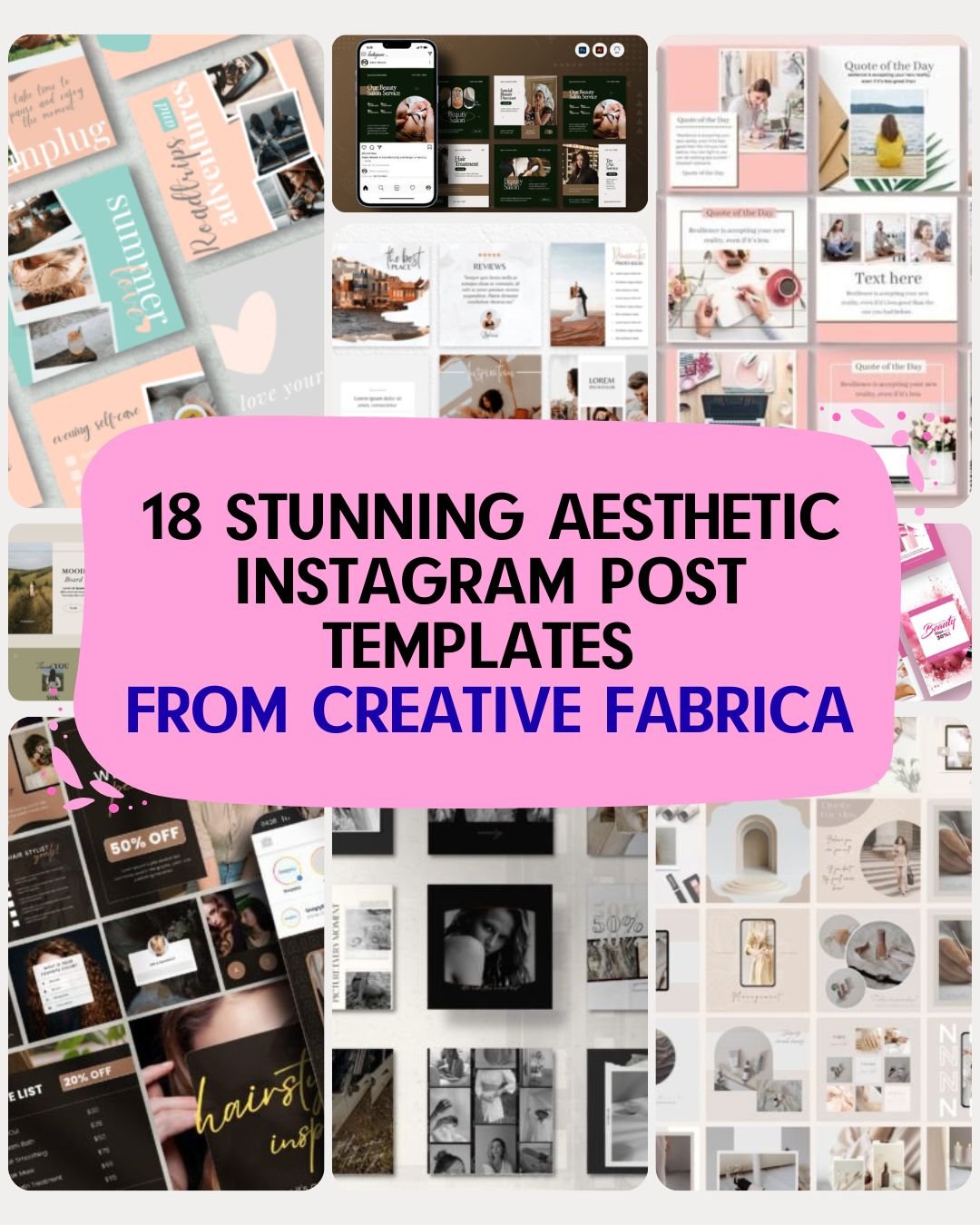 18 Stunning Aesthetic Instagram Post Templates