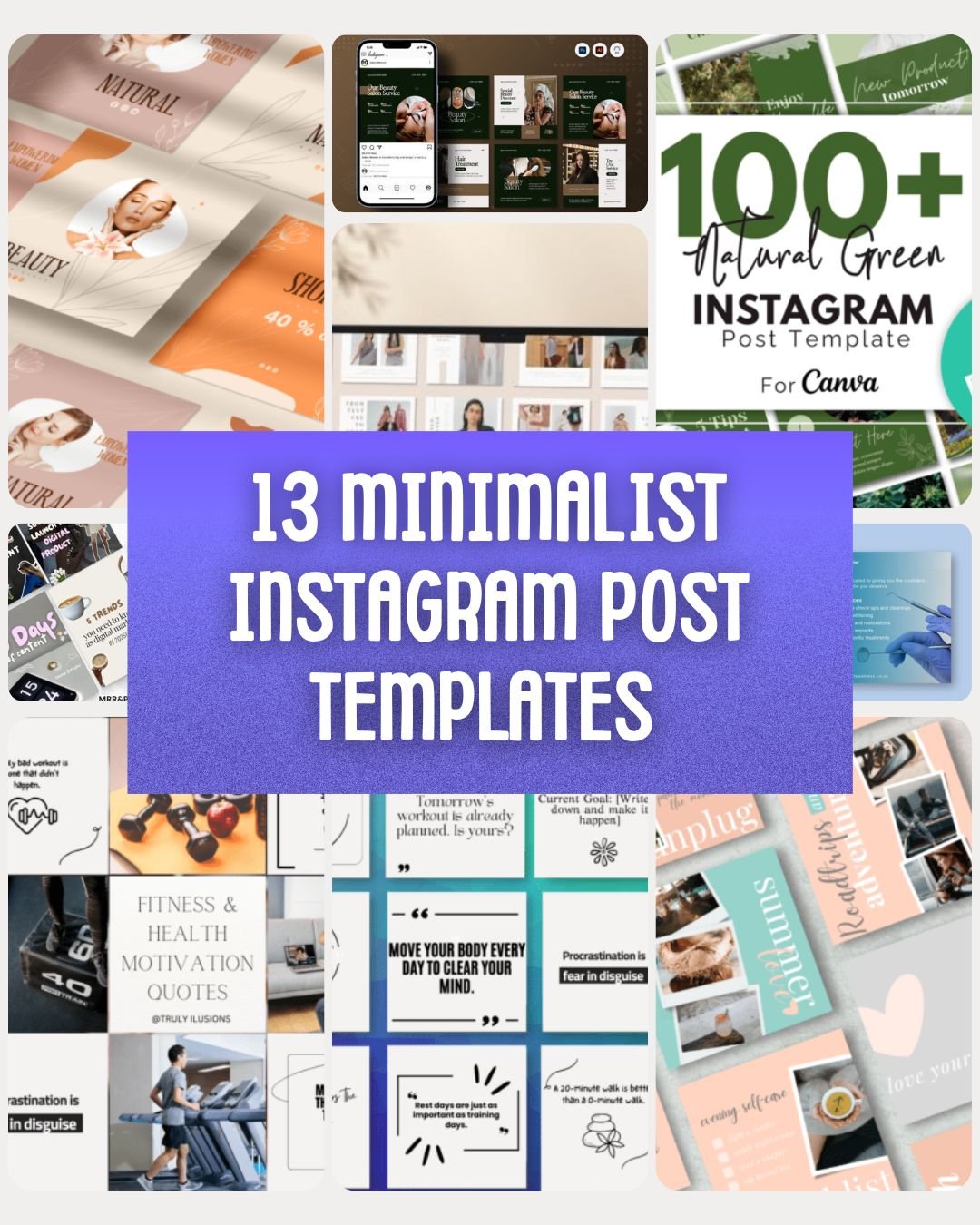 13 Minimalist Instagram Post Templates