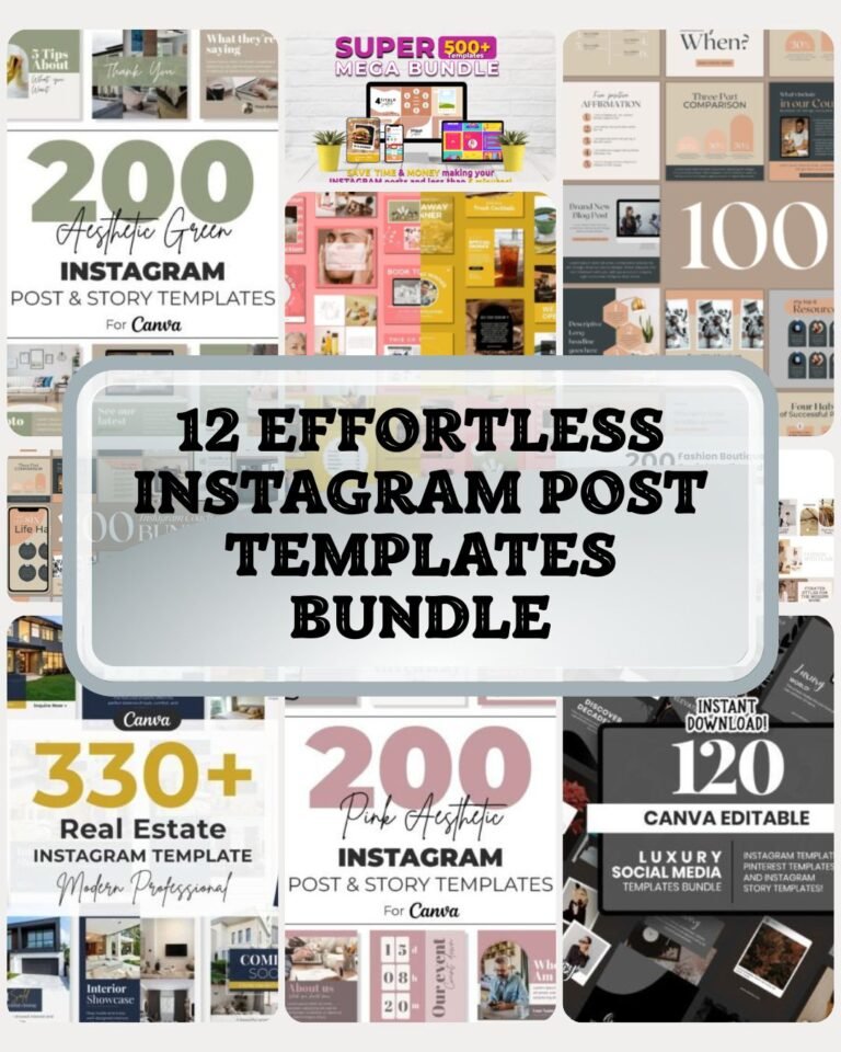 12 Effortless Instagram Post Templates Bundle
