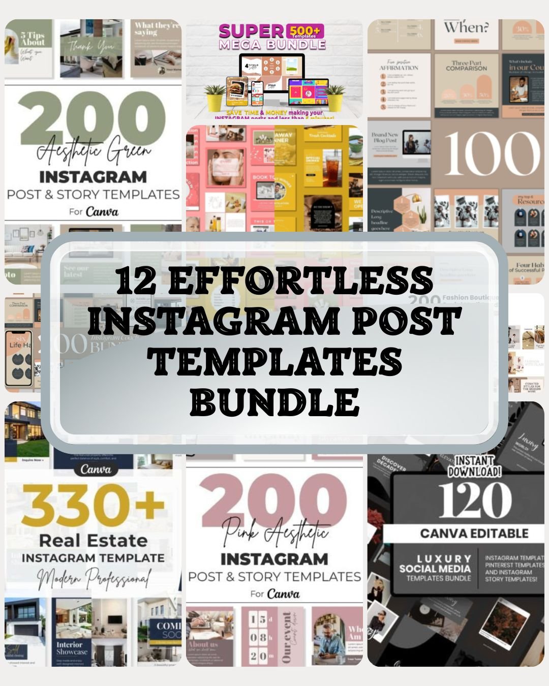 12 Effortless Instagram Post Templates Bundle