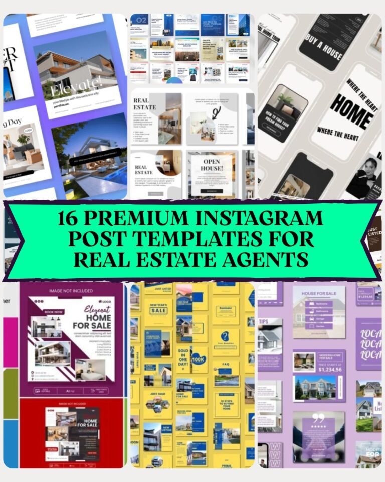 16 Premium Instagram Post Templates For Real Estate Agents for a Cohesive Feed