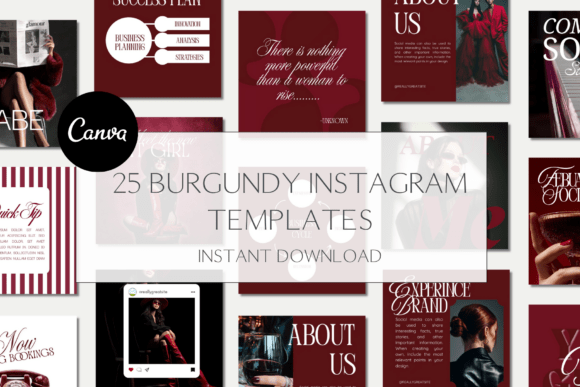 25 Burgundy Instagram Templates