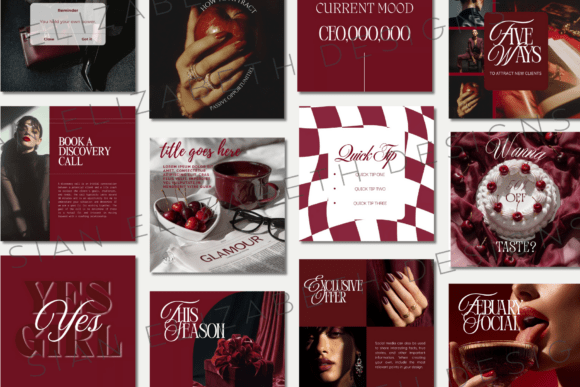 25 Burgundy Instagram Templates