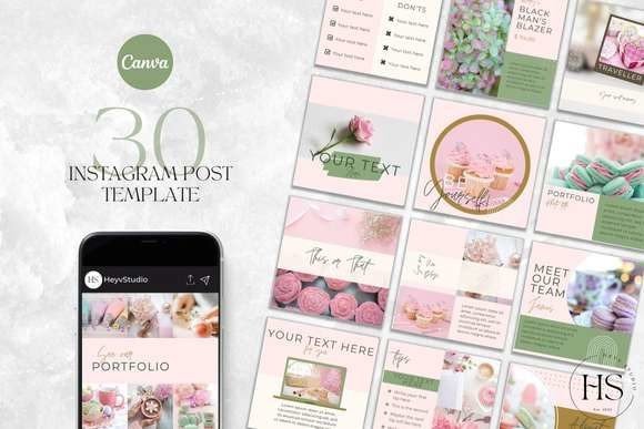 30 Instagram CANVA Post Templates