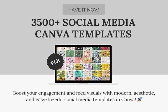 3500+ Social Media Canva Templates (PLR)