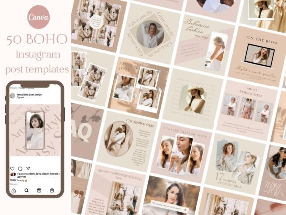 50 Neutral Instagram Post Templates
