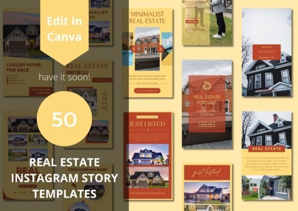 50 Real Estate Story Canva Templates