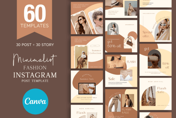 60 Fashion Instagram Canva Templates