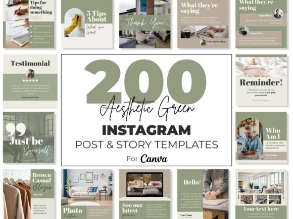 Aesthetic Instagram Canva Template Kit