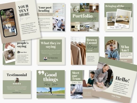 Aesthetic Instagram Canva Template Kit