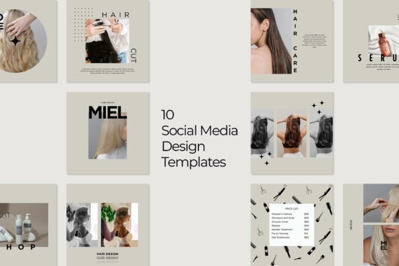 Beige Hair Salon Instagram Post Template