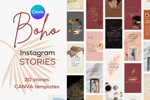 Boho Insta Story Templates Canva