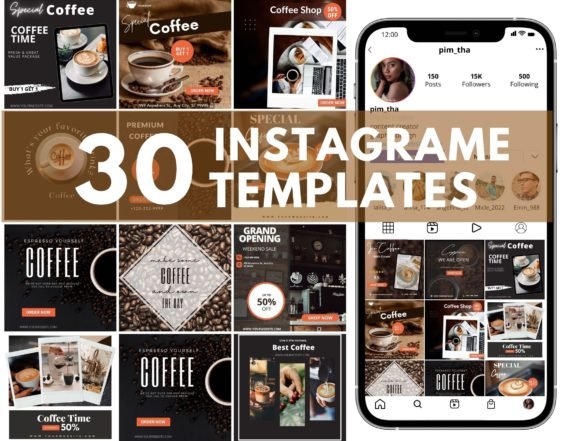 Coffee Shop Instagram Template Canva