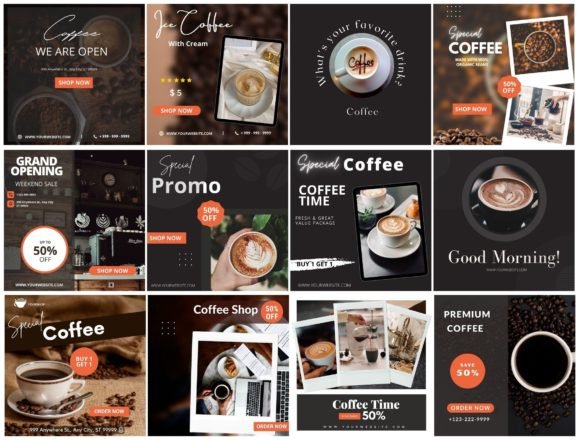 Coffee Shop Instagram Template Canva