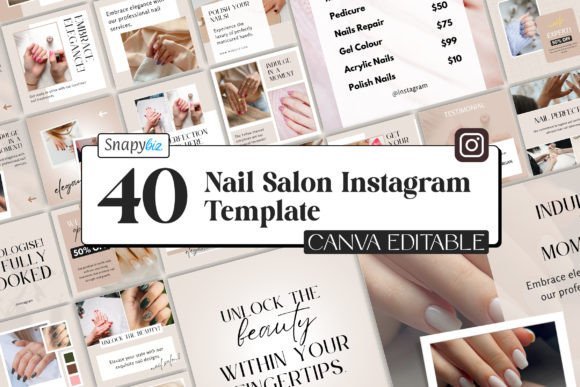 Nail Salon Instagram Canva Templates