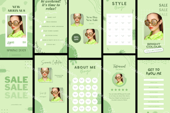 Green Tea Instagram Story Canva Template