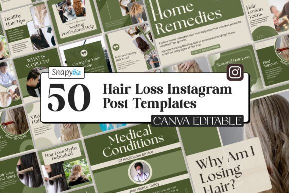 Hair Loss Canva Instagram Templates