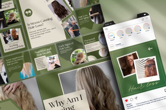 Hair Loss Canva Instagram Templates